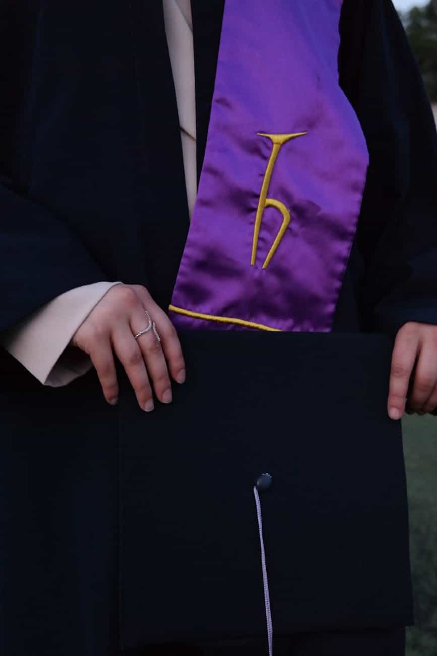 woman in a graduation gown